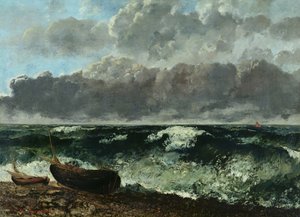风雨如磐的海洋，波浪，1870年 作者 古斯塔夫·库尔贝